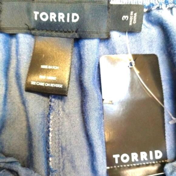 Torrid Plus Size Blue Silky Comfortable  Shorts. - Picture 5 of 7